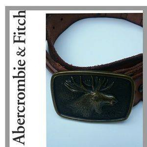 A & F Theodore Roosevelt Moose Brass Buckle Belt